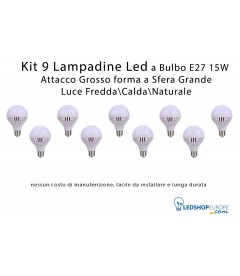 LAMPADINA LED A GLOBO 16W LUCE FREDDA ATTACCO GRANDE (E27)